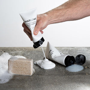 MARLOWE. No. 121 Facial Cleanser 6 oz, Daily Mens Face Wash with Natural Extracts & Antioxidants, Soothes, Purifies, Refreshes, Thick Lather, Fresh Woodsy Scent