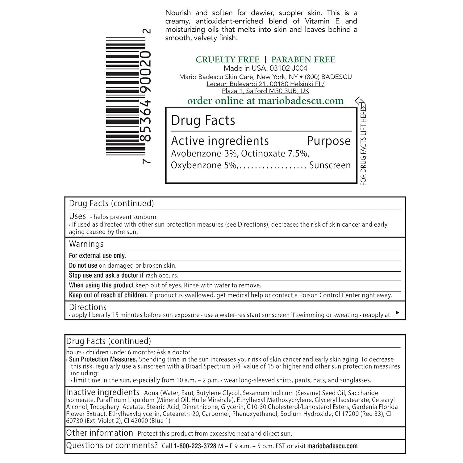 Mario Badescu The Moisture Magnet Face Moisturizer for Women and Men with SPF 15, Ideal Facial Moisturizer for Combination, Dry or Sensitive Skin, Makeup Primer Face Cream, 2 Fl Oz