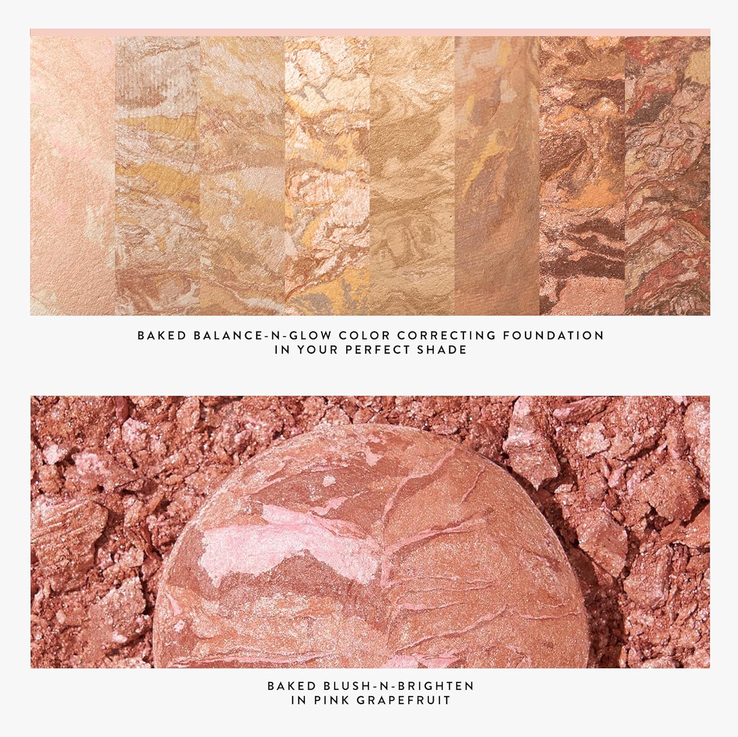 LAURA GELLER NEW YORK Blush-n-Glow Kit (3 PC): Baked Balance-N-Glow Illuminating Powder Foundation, Porcelain + Retractable Kabuki Brush + Baked Blush-N-Brighten, Pink Grapefruit