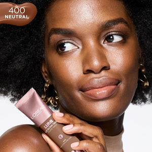 L'Oreal Paris Lumi Le Glow Skin Tint, Lightweight Water-Based Tinted Serum with Foundation-Like Coverage, Glow Illuminator, Neutral 400, 0.85 Fl Oz