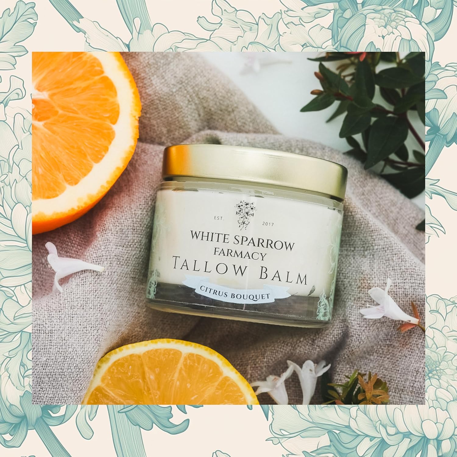 Organic Grass Fed Tallow Balm - (Citrus Bouquet) Organic Tallow from Grass Fed Cows & All Organic ingredients. For Face and Body. (2.0 oz)…