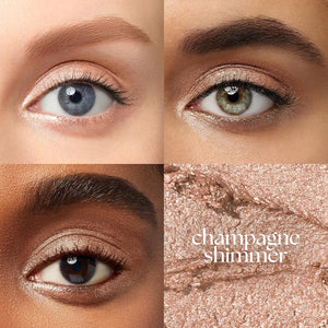 Julep Eyeshadow 101 Cream-to-Powder Waterproof Shadow Stick – Champagne Shimmer – Long-Lasting, Crease-Proof, Medium Golden-Beige Shimmer Cream Eyeshadow with Built-in Smudger