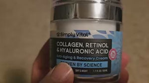 SimplyVital Collagen, Retinol & Hyaluronic Acid Cream - Anti-Aging Face Moisturizer for Face, Neck & Décolleté - Made in USA, Daily Moisturizer Face Cream - 1.7 fl.oz.